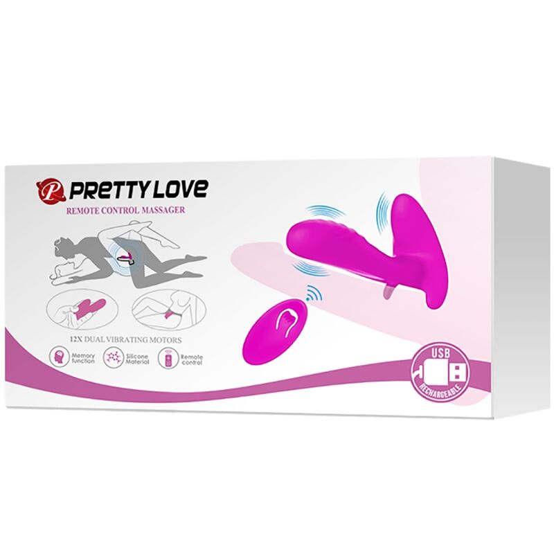 PRETTY LOVE - MASSAGEADOR E VIBRADOR COM 12 VIBRAÇÕES E CONTROLE REMOTO - ROXO - Image 9