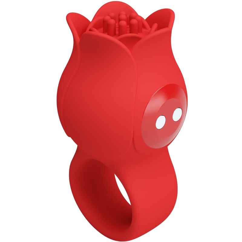 PRETTY LOVE – VIBRADOR DE DEDO EM FORMATO DE ROSA JAE, 10 VIBRAÇÕES, VERMELHO