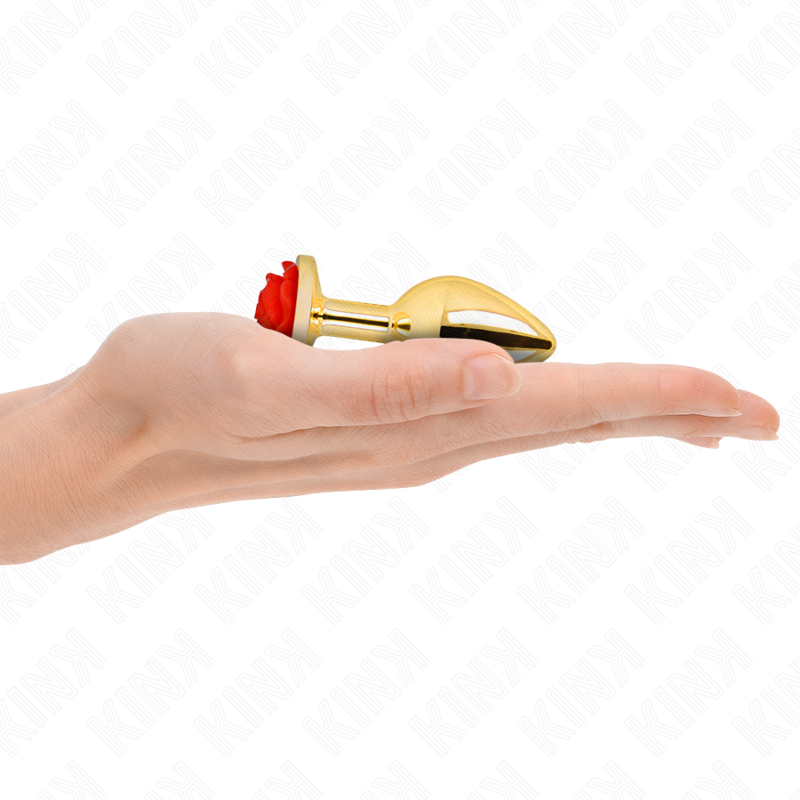 KINK – PLUG ANAL DOURADO ROSA VERMELHO TAMANHO P