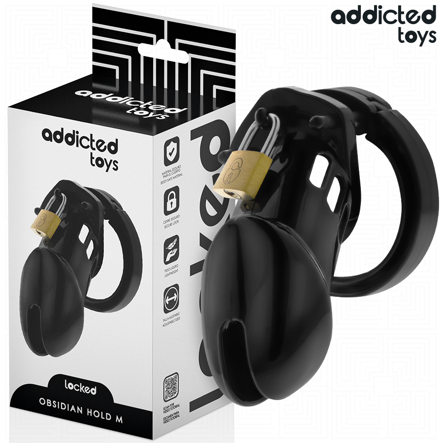 ADDICTED TOYS TRANCADO - GAIOLA DE PÊNIS OBSIDIAN HOLD TAMANHO M