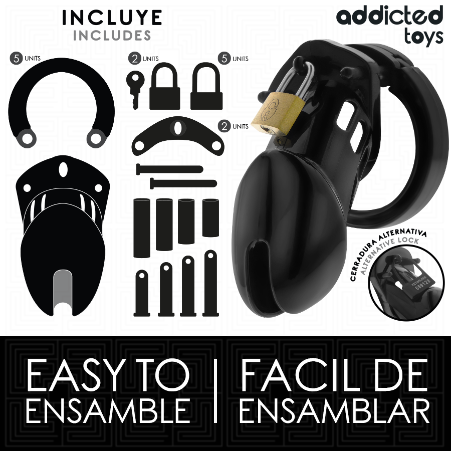 ADDICTED TOYS TRANCADO - GAIOLA DE PÊNIS OBSIDIAN HOLD TAMANHO M - Image 5