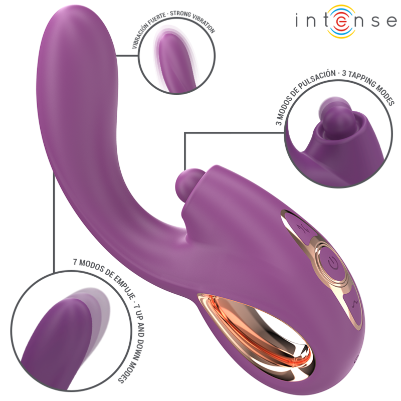INTENSE - LALI VIBRADOR MULTIFUNCIONAL PARA PONTO G COM TOQUES, IMPULSÃO E VIBRAÇÃO ROXO - Image 2