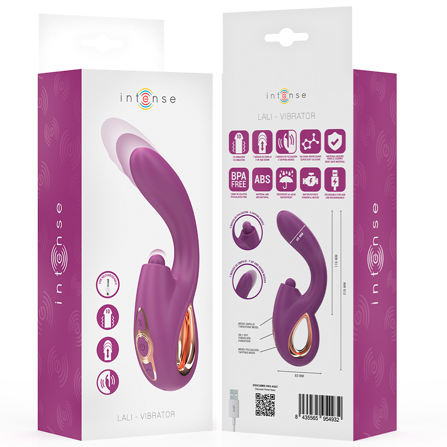 INTENSE - LALI VIBRADOR MULTIFUNCIONAL PARA PONTO G COM TOQUES, IMPULSÃO E VIBRAÇÃO ROXO - Image 8