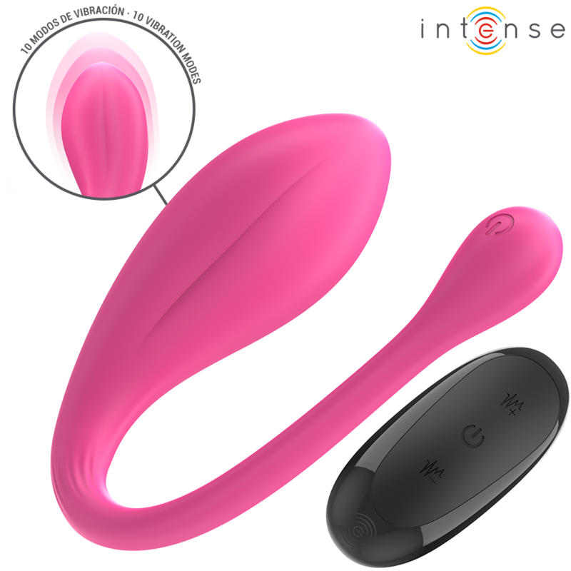 INTENSE – JANICE U VIBRADOR DUPLA ESTIMULAÇÃO 10 VIBRAÇÕES ROSA CONTROLE REMOTO