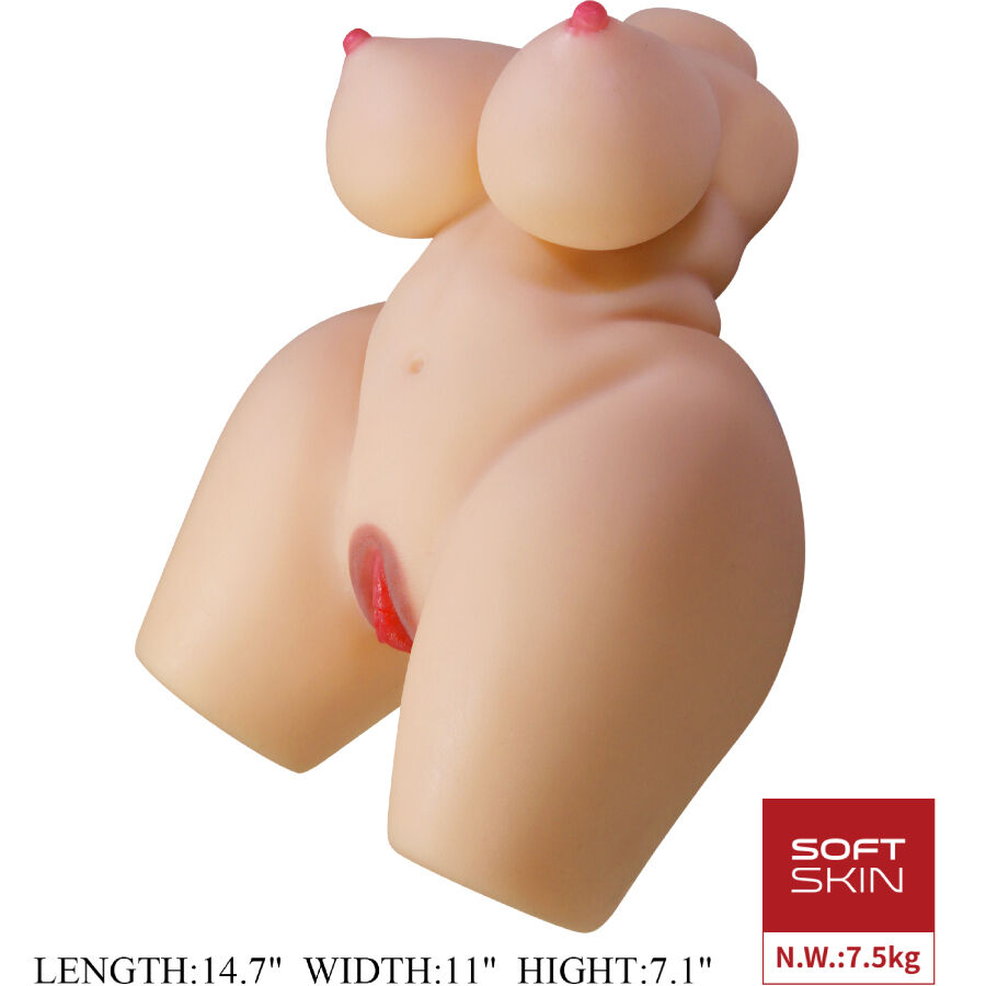 CRAZY BULL – GRACE, TORSO FEMININO REALISTA COM VAGINA E ÂNUS, 7,5 KG