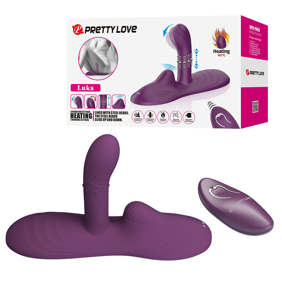 PRETTY LOVE - VIBRADOR DE SENTADO LUKA COM EFEITO DE CALOR E CONTROLE REMOTO