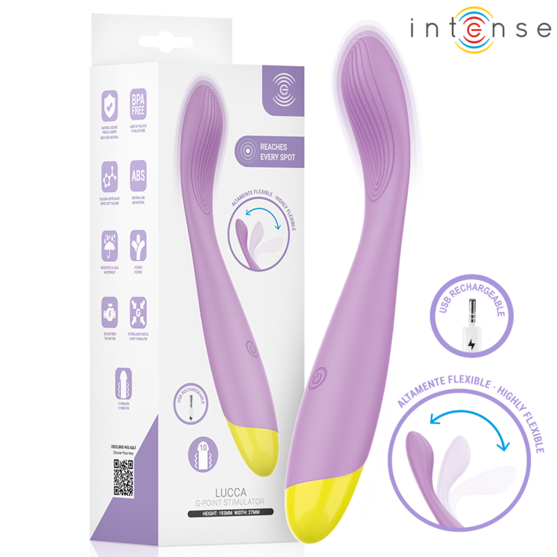INTENSE - LUCCA Estimulador de Ponto G Flexível Recarregável via USB