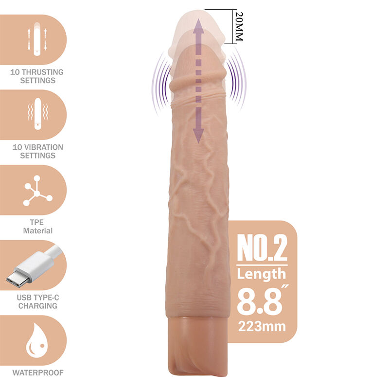 PRETTY LOVE – KESSLER DILDO VIBRATÓRIO REALISTA COM 10 MODOS DE VIBRAÇÃO E 10 NÍVEIS DE INTENSIDADE, 22 CM NATURAL