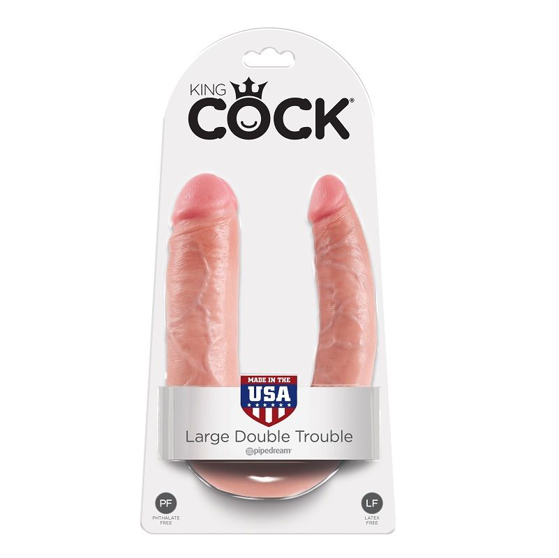 KING COCK – U-SHAPED LARGE DOUBLE TROUBLE FLESH 17.8 CM