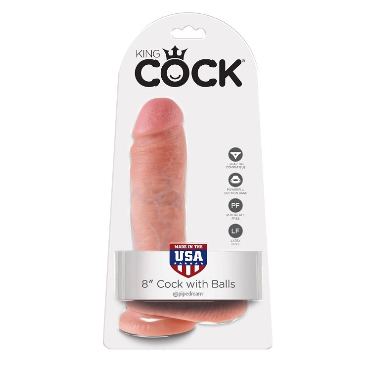 KING COCK – DILDO DE CARNE COM BOLAS 20,3 CM