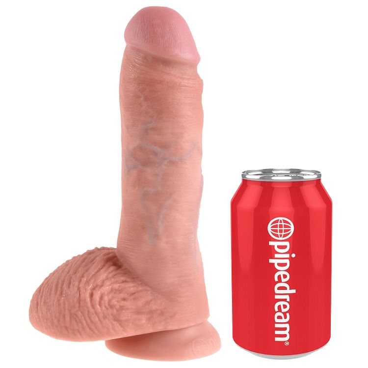 KING COCK – DILDO DE CARNE COM BOLAS 20,3 CM