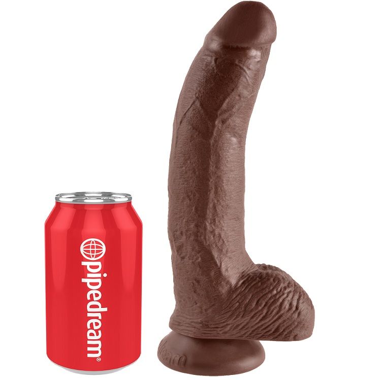 KING COCK – 9 DILDO BROWN WITH BALLS 22.9 CM