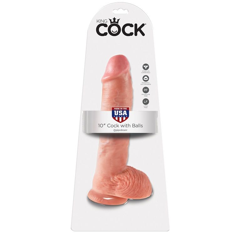 KING COCK – 10 DILDO FLESH WITH BALLS 26.5 CM