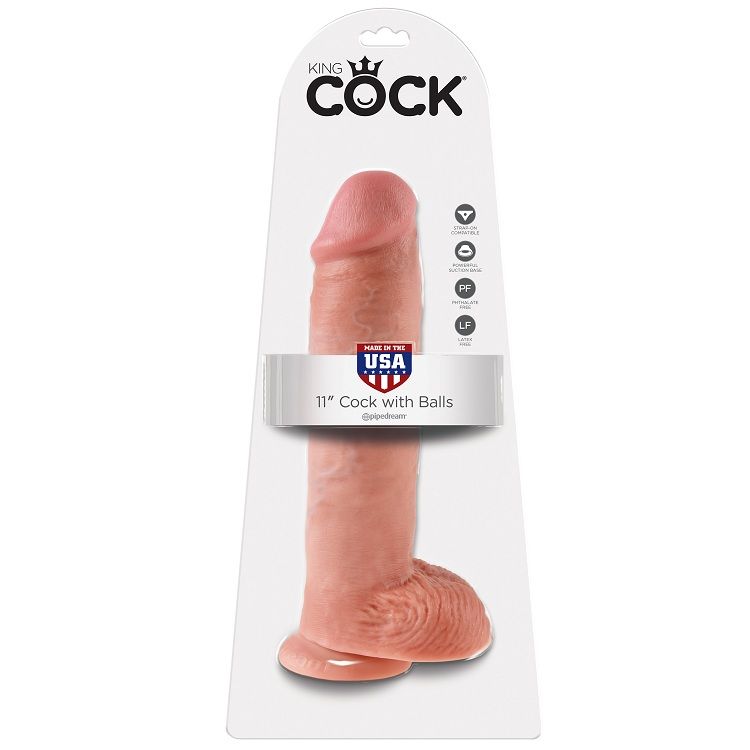 KING COCK – 11 DILDO FLESH WITH BALLS 28 CM