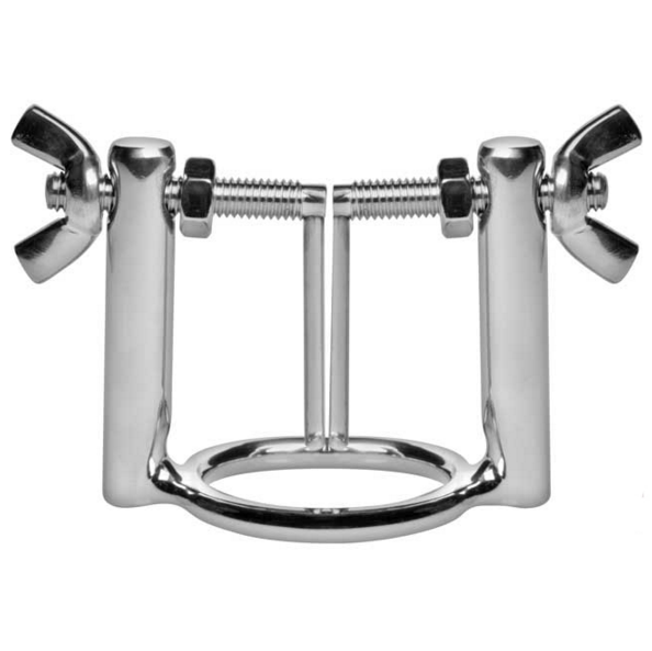 Anel glandular metálico rígido com dilatador uretral.