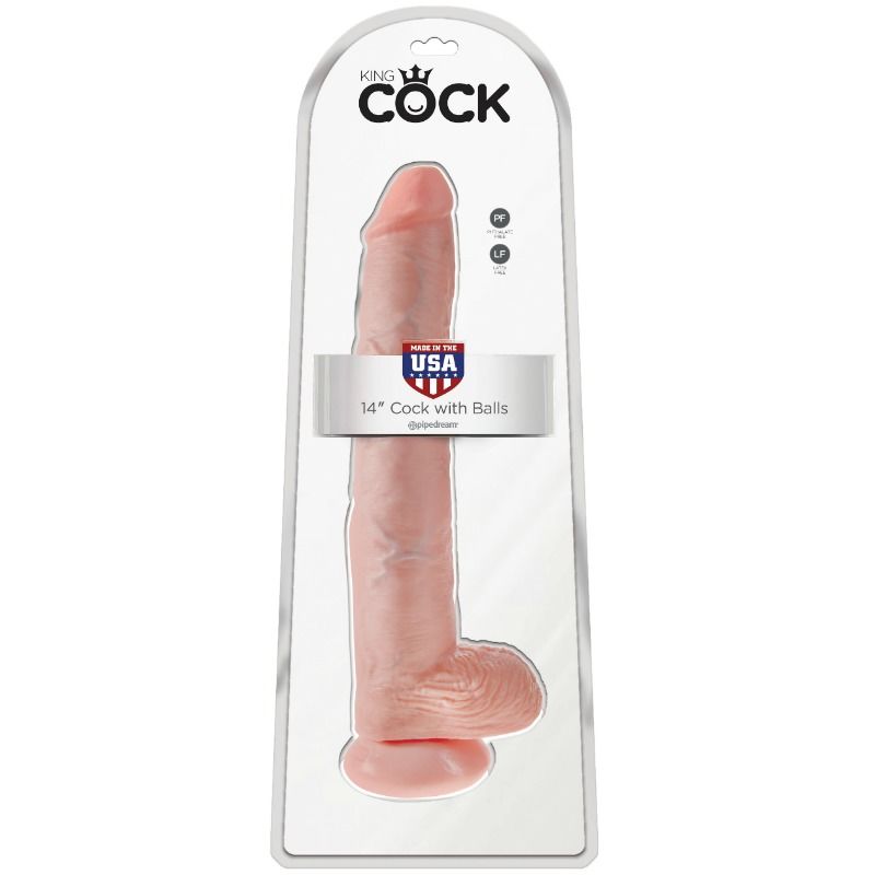 KING COCK - DILDO WITH BALLS 35.6 CM FLESH - Image 3