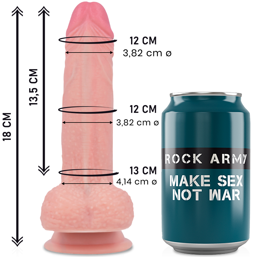 ROCKARMY – MUSTANG REALISTA PREMIUM DE SILICONE LÍQUIDO 18 CM -O- 4,14 CM