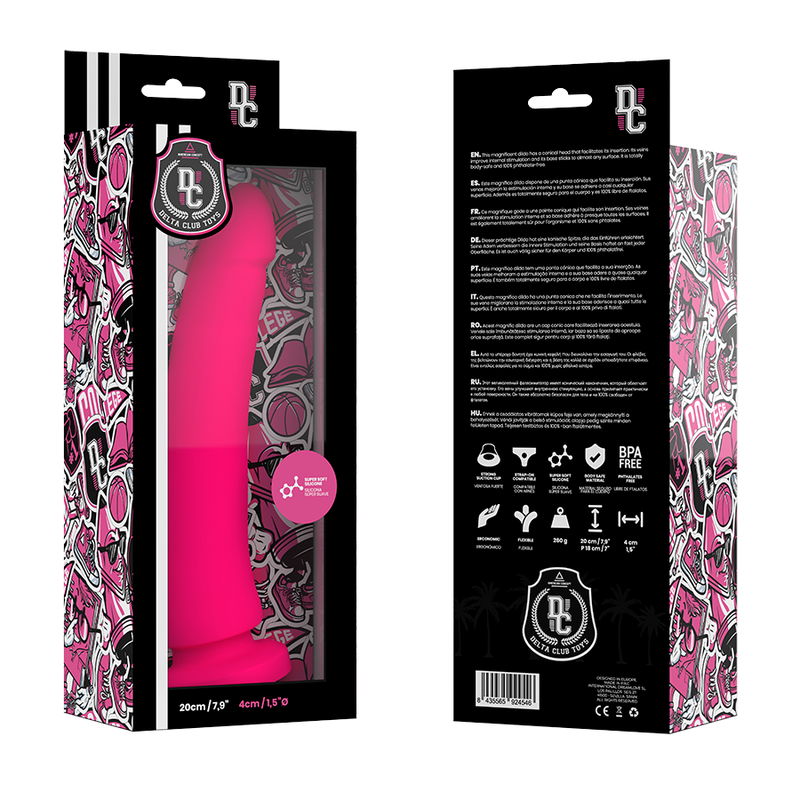 DELTA CLUB - BRINQUEDOS DILDO ROSA DE SILICONE MÉDICO 20 CM -O- 4 CM - Image 5
