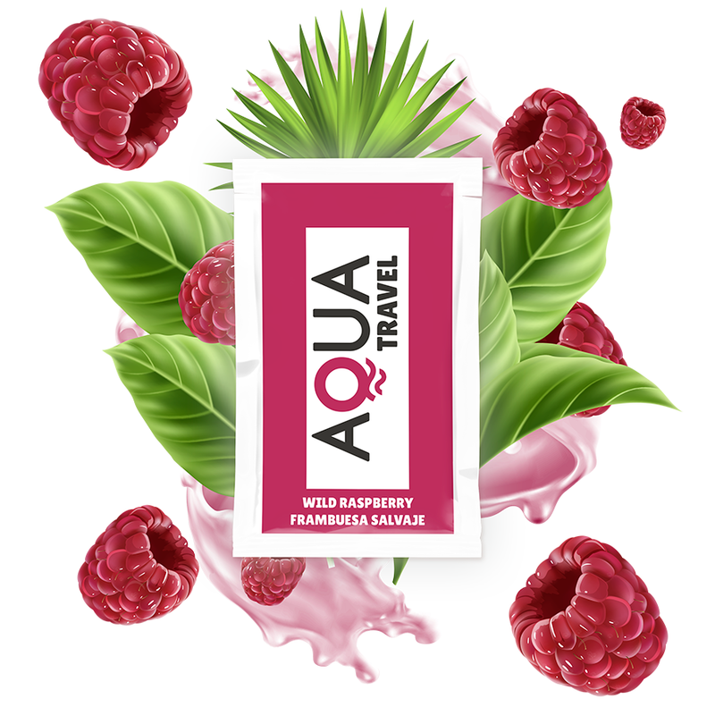 AQUA TRAVEL – LUBRIFICANTE À BASE DE ÁGUA COM SABOR DE FRAMBOESA SILVESTRE 6 ML