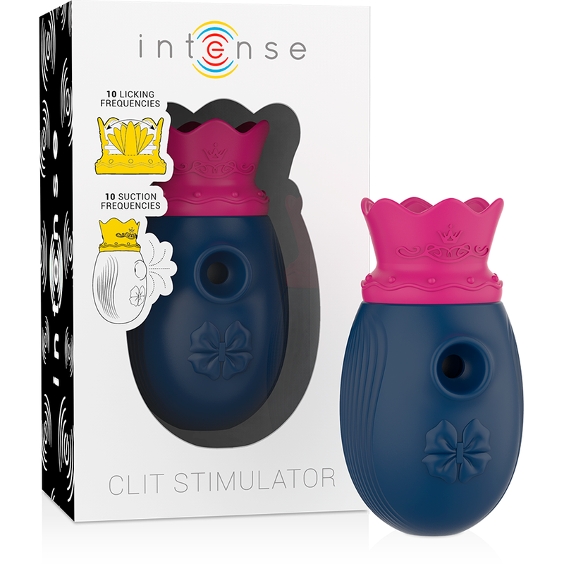 INTENSE – ESTIMULADOR DE CLITÓRIS COM 10 MODOS DE SUCÇÃO E LAMBIDA – AZUL