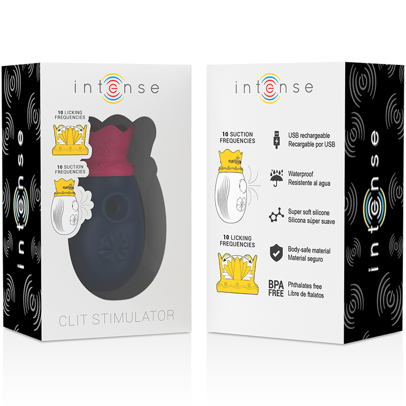INTENSE - ESTIMULADOR DE CLITÓRIS COM 10 MODOS DE SUCÇÃO E LAMBIDA - AZUL - Image 8