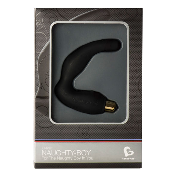 ROCKS-OFF – MASSAGEADOR DE PONTO G MASCULINO NAUGHTY-BOY 7 V PRETO