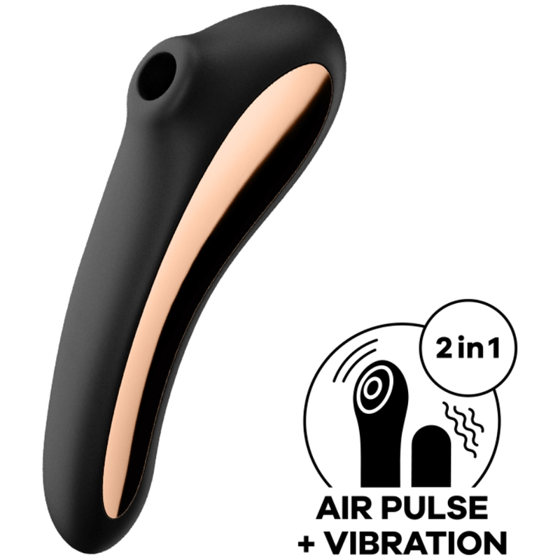 SATISFYER – VIBRADOR DUAL KISS AIR PULSE PRETO
