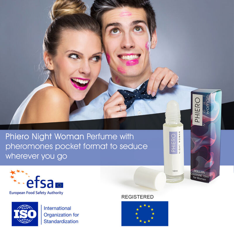 500 COSMETICS – PHIERO NIGHT WOMAN. PERFUME COM FEROMÔNIOS EM FORMATO ROLL-ON PARA MULHERES.