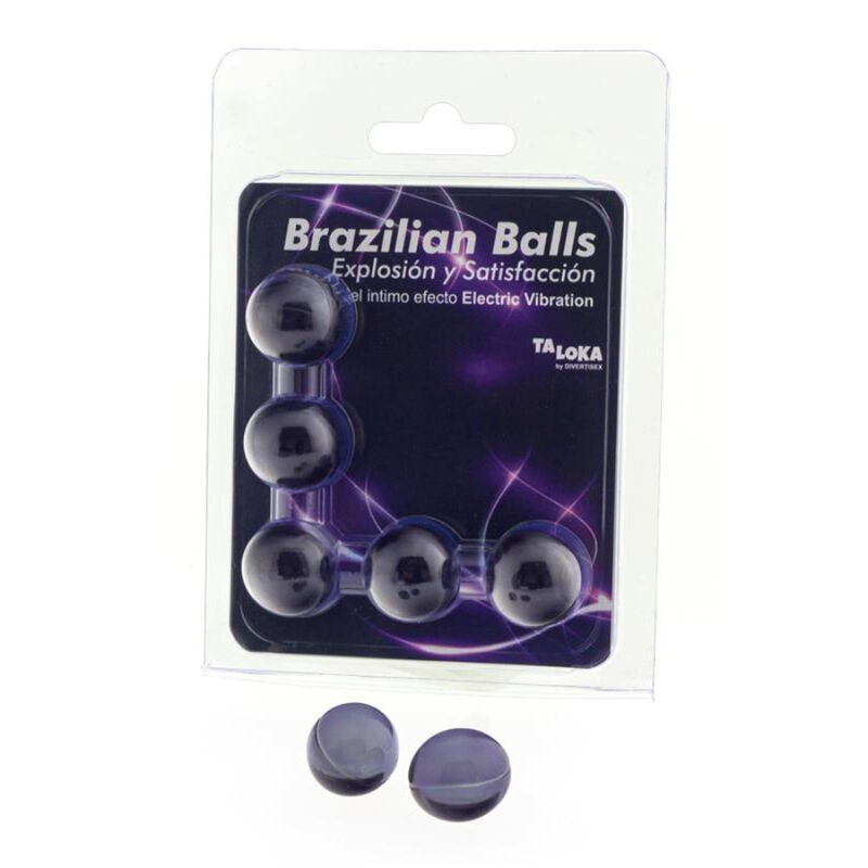 TALOKA – 5 BOLAS BRASILEIRAS COM EFEITO VIBRATÓRIO ELÉTRICO E GEL EXCITANTE