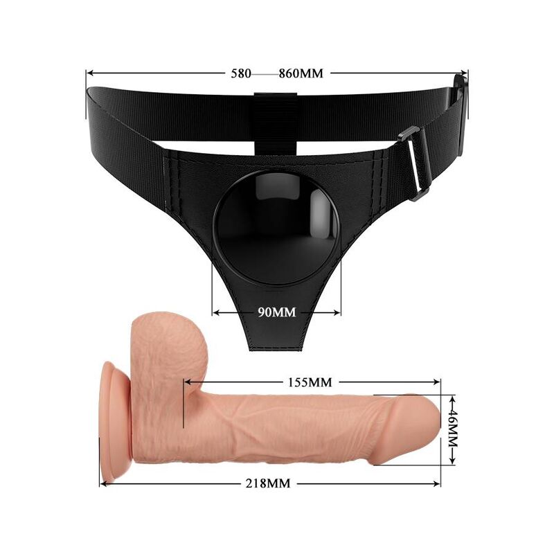 PRETTY LOVE - CALCINHA COM ARNÊS UNIVERSAL COM DILDO JERRY 21,8 CM NATURAL - Image 6