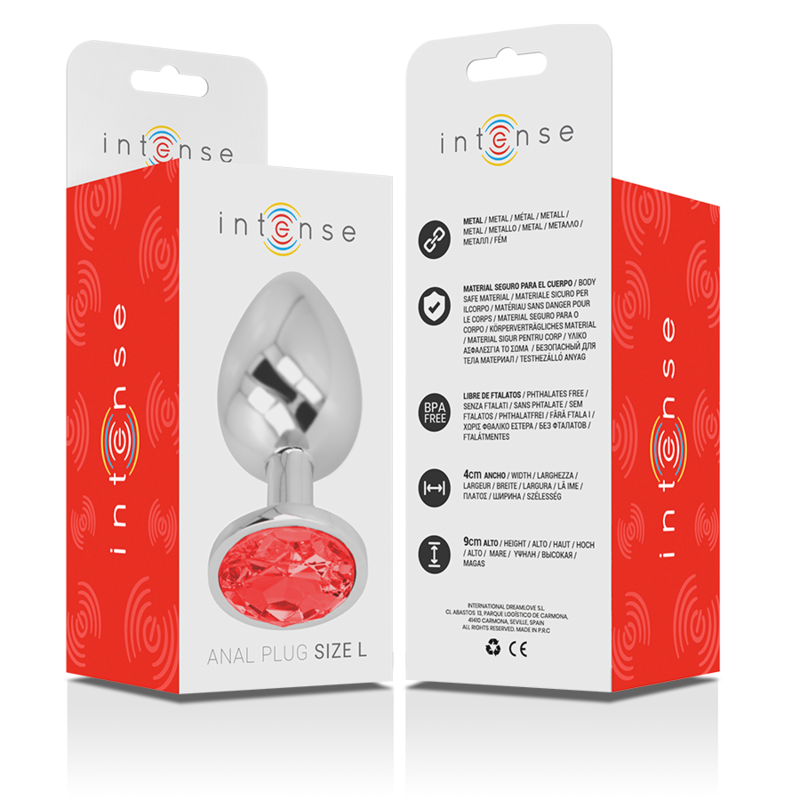 INTENSE - PLUG ANAL DE METAL DE ALUMÍNIO COM CRISTAL VERMELHO TAMANHO G - Image 6