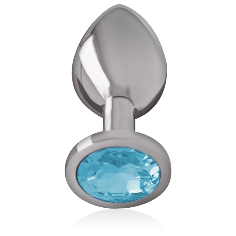 INTENSE – PLUG ANAL DE METAL DE ALUMÍNIO COM CRISTAL AZUL TAMANHO P