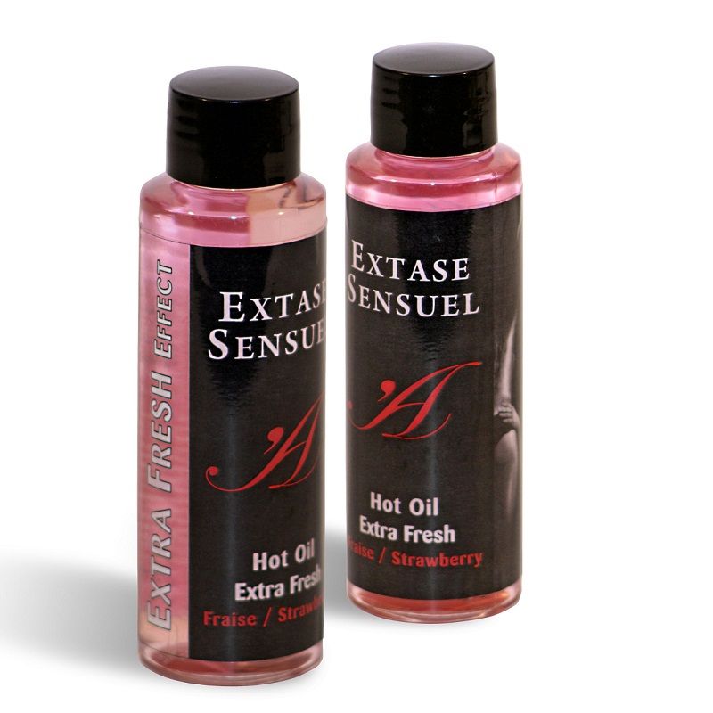 EXTASE SENSUAL – ÓLEO DE MASSAGEM COM EFEITO EXTRA FRESCO DE MORANGO 100 ML