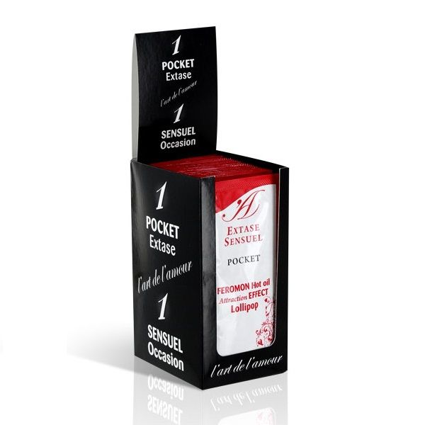 EXTASE SENSUAL – ÓLEO DE MASSAGEM COM EFEITO DE CALOR E FEROMÔNIOS EM FORMATO DE PIRULITO 10 ML