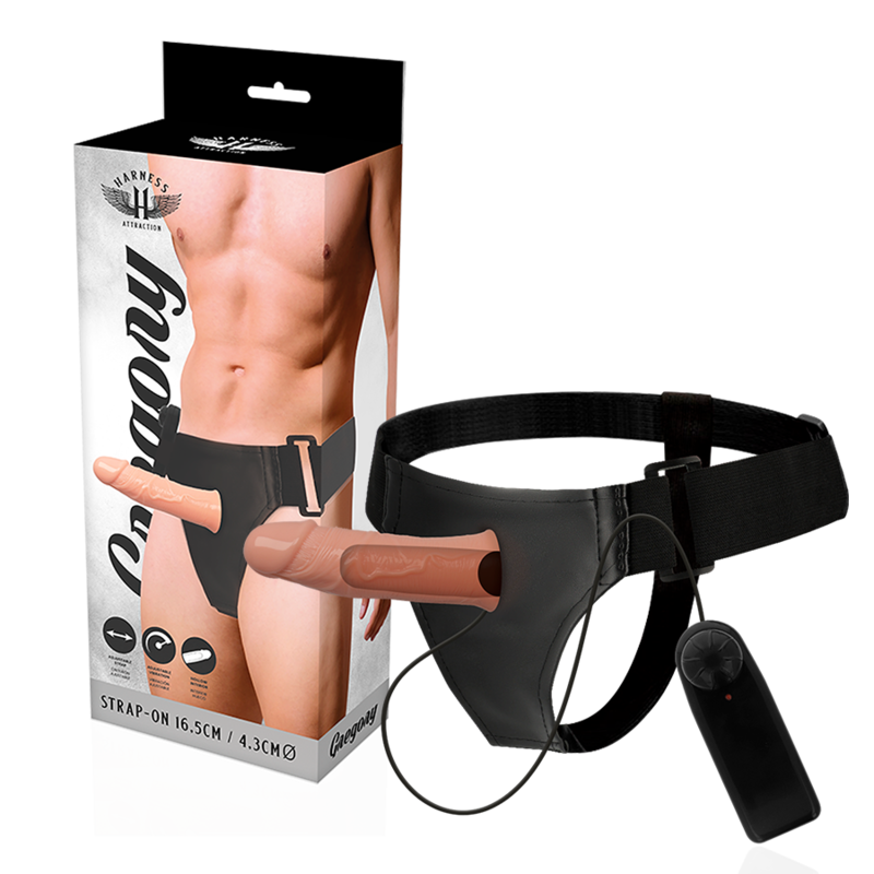 ARNÊS DE ATRAÇÃO – GREGORY HOLLOW RNES COM VIBRADOR 16,5 CM -O- 4,3 CM