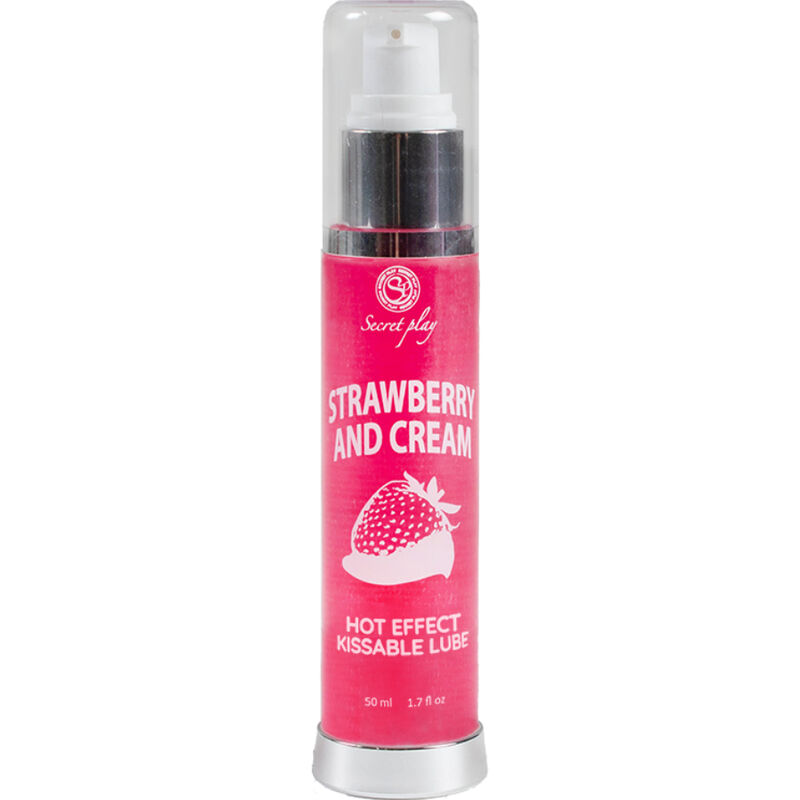 SECRETPLAY – LUBRIFICANTE 2 EM 1 COM EFEITO CALOR MORANGO E CREME 50 ML