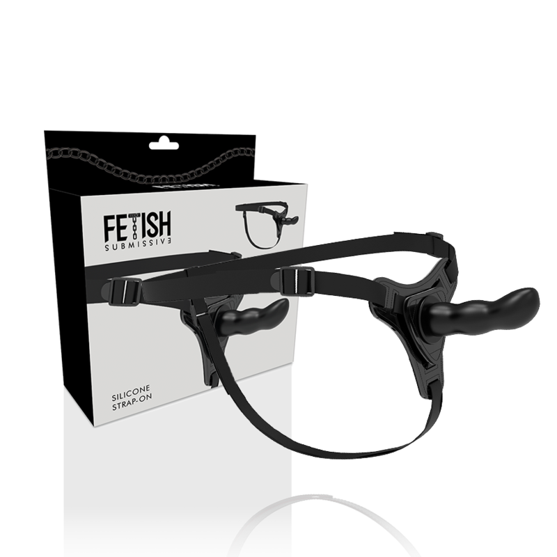 Arnês submisso para fetiche – Ponto G em silicone preto, 16 cm