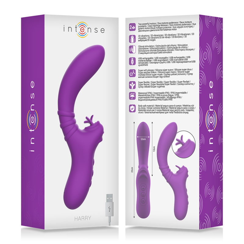 INTENSE - HARRY VIBRADOR FLEXÍVEL COM LÍNGUA ROXA - Image 7