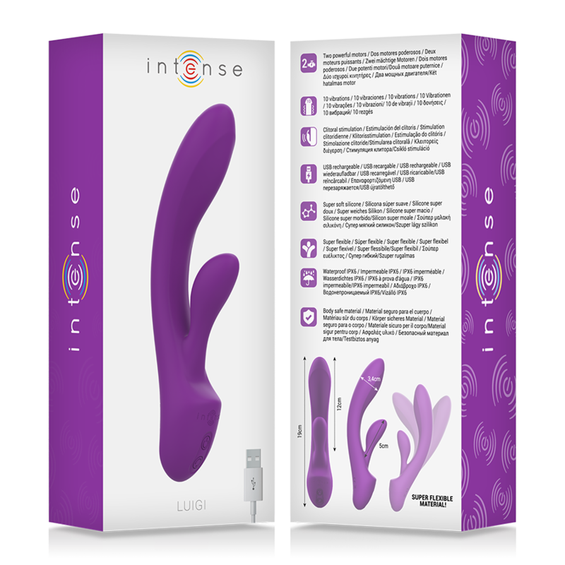 INTENSE - VIBRADOR LUIGI RABBIT DE SILICONE LÍQUIDO ROXO - Image 7
