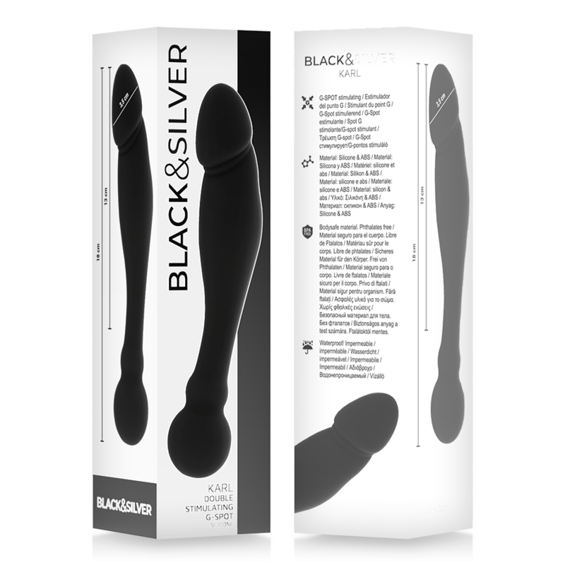 BLACK&SILVER - KARL DILDO ESTIMULANTE PARA PONTO G 18 CM - Image 5