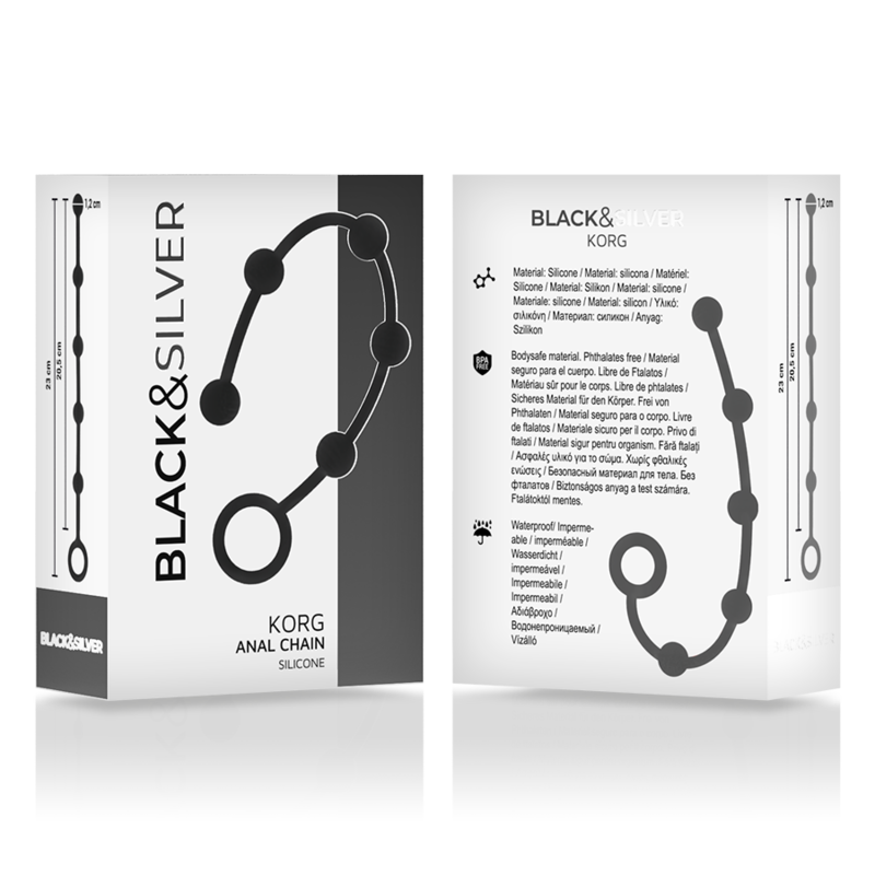 BLACK&SILVER - KORG ANAL ROSARY SILICONE INITIATION 21 CM - Image 4