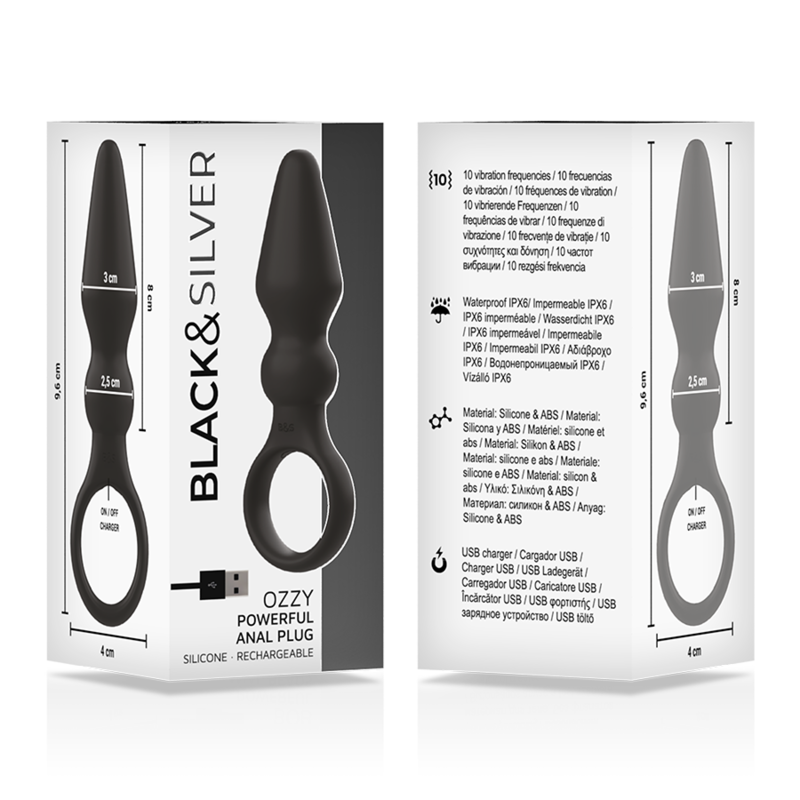 BLACK&SILVER - PLUG ANAL DE SILICONE POTENTE OZZY - Image 5