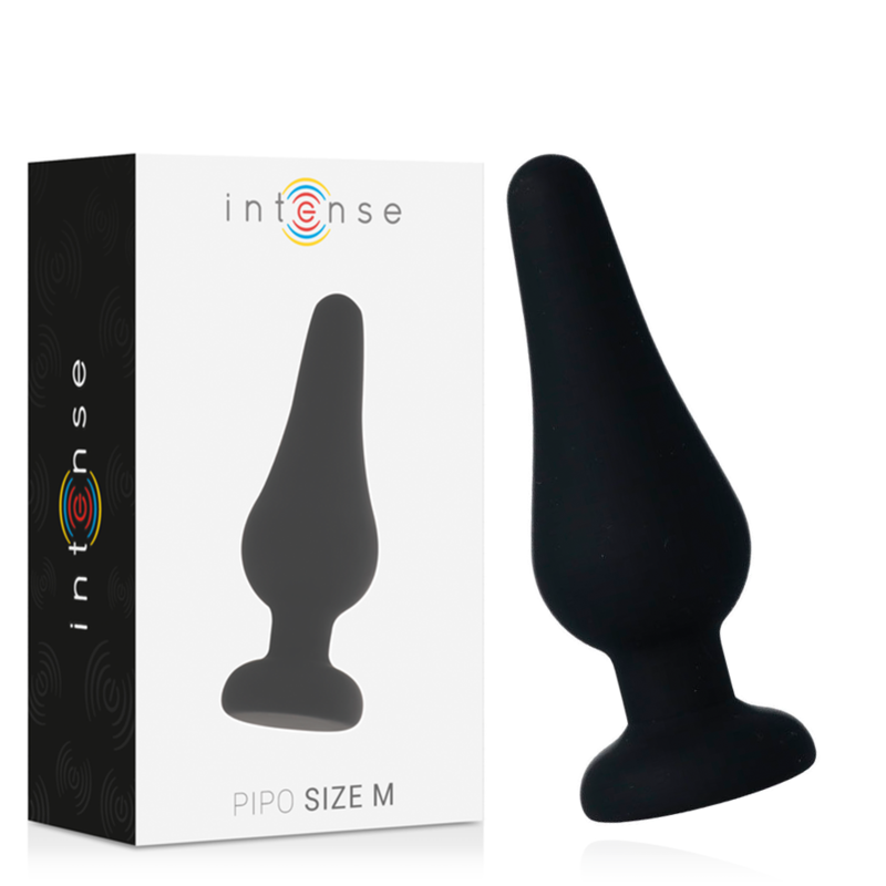 INTENSE – PLUG ANAL PIPO M PRETO DE SILICONE 11 CM
