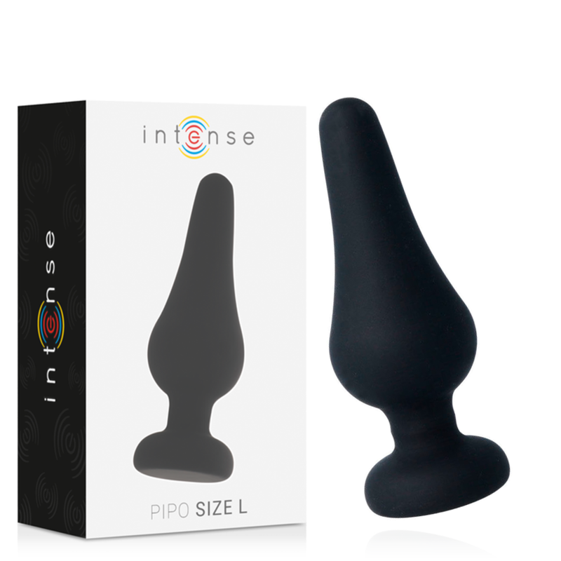 INTENSE – PLUG ANAL PIPO L PRETO DE SILICONE 13 CM