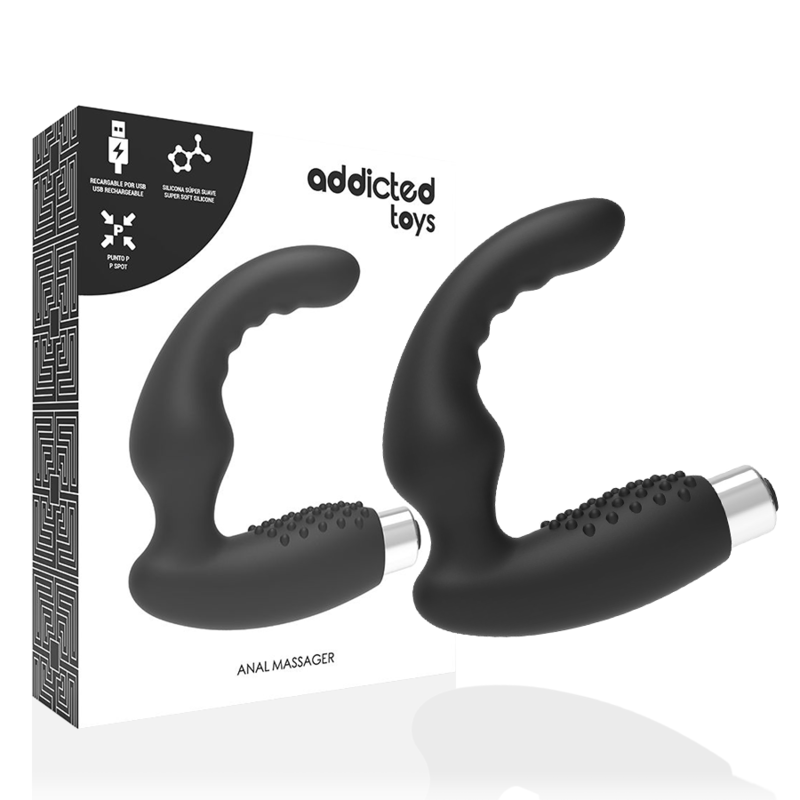 ADDICTED TOYS – VIBRADOR PROSTÁTICO RECARREGÁVEL MODELO 2 – PRETO