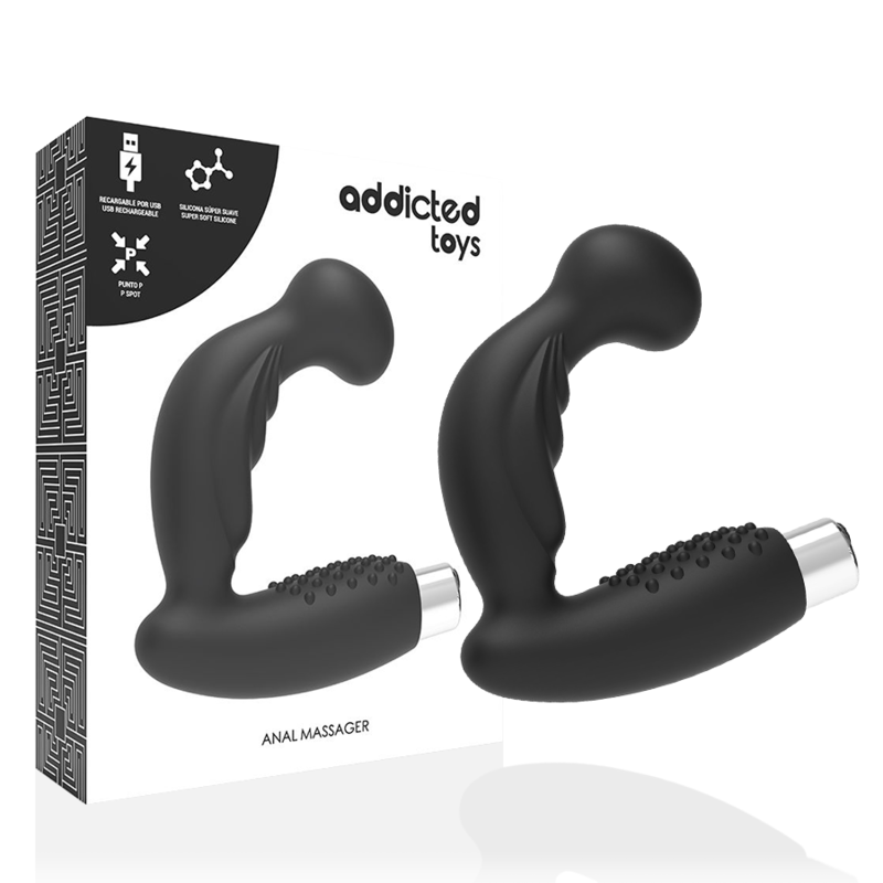ADDICTED TOYS – VIBRADOR PROSTÁTICO RECARREGÁVEL MODELO 3 – PRETO