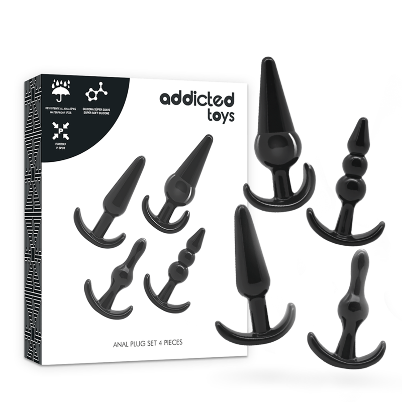 Brinquedos para viciados – Conjunto de 4 plugs anais