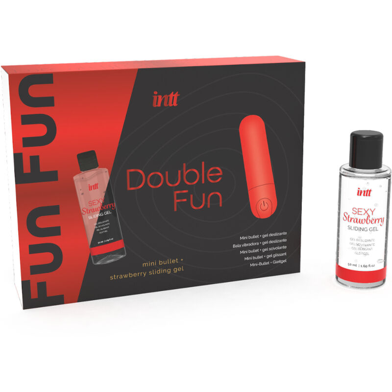LANÇAMENTOS INTT – KIT DUPLA DIVERSÃO COM VIBRADOR BALA E GEL DE MASSAGEM DE MORANGO