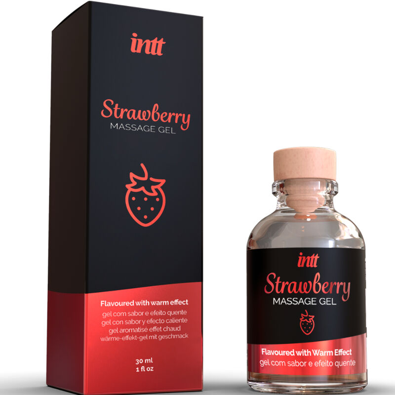 MASSAGEM INTT E SEXO ORAL – GEL DE MASSAGEM COM SABOR DE MORANGO EFEITO QUENTE