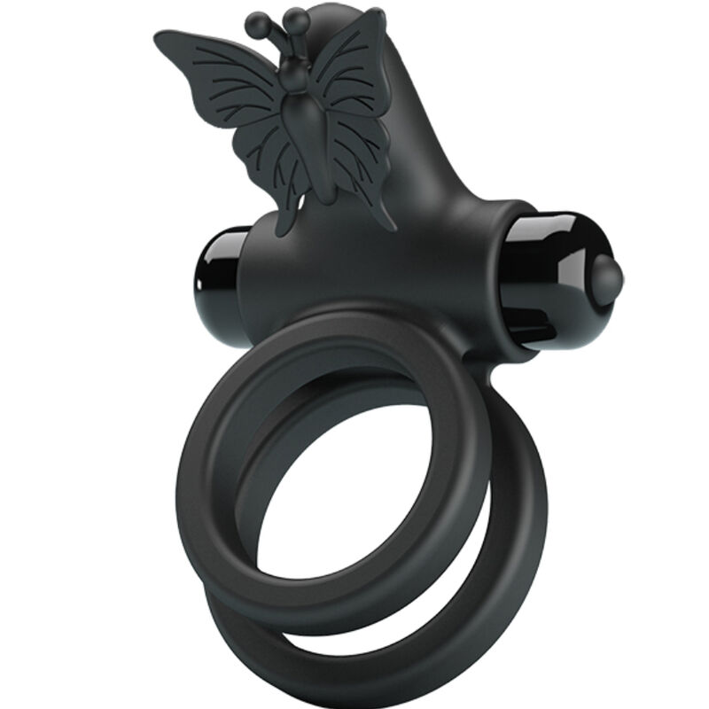 PRETTY LOVE – ANEL VIBRATÓRIO DUPLO COM ESTIMULADOR PRETO